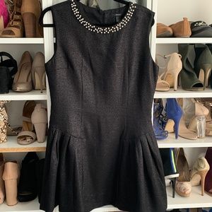 Mini Black Dress With Pearls